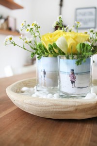 Tischdeko mit Fotos und Blumen für jeden Anlass
