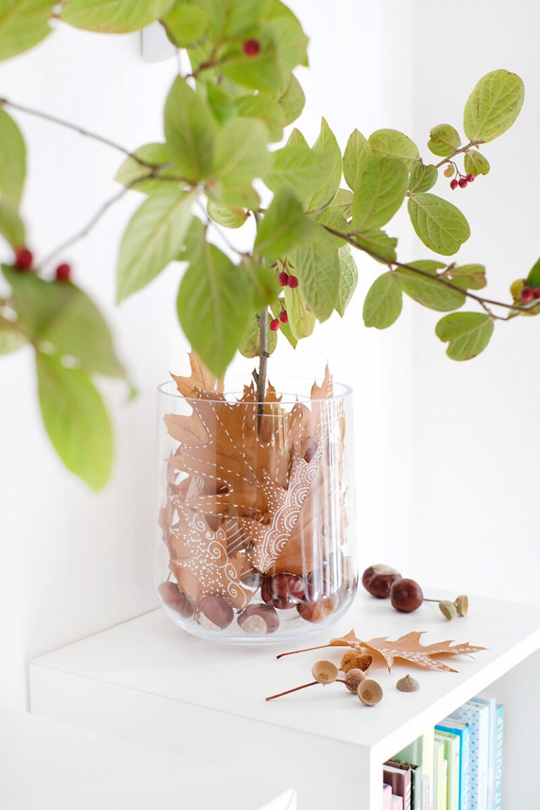 diyherbstdekoblaettervasegingeredthings07 Gingered