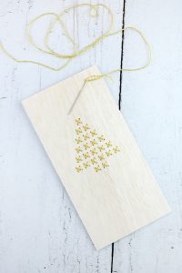DIYnachten Türchen 13 - bestickte Weihnachtskarten mit dremel und Gingered Things