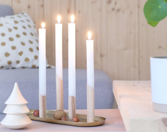 DIYnachten: Magnetische Kerzenständer aus Rundholz mit Gingered Things und Conmetal Meister