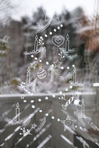DIYnachten POSCA Fensterbilder mit Chalk Markern GIngered Things